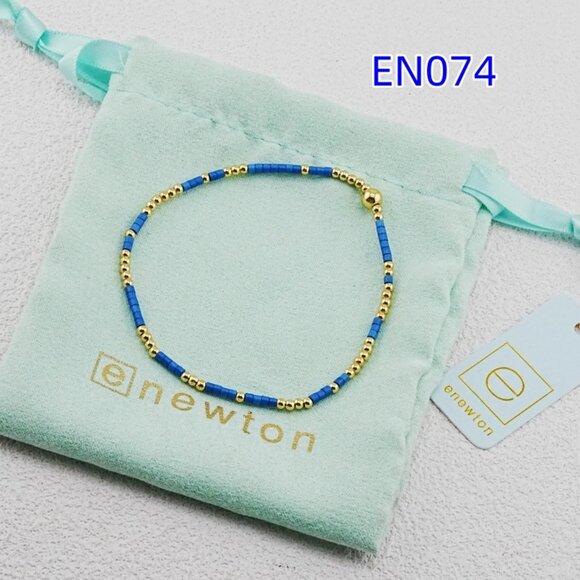 Enewton Blue Glass Tube Bead Bracelet